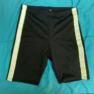 Neon Striped Biker Shorts
